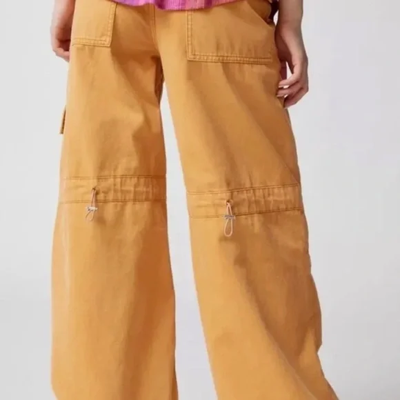 Urban Outfitters BDG Extreme Wide Leg Utility Jean In Mustard - Picture 4 of 8
